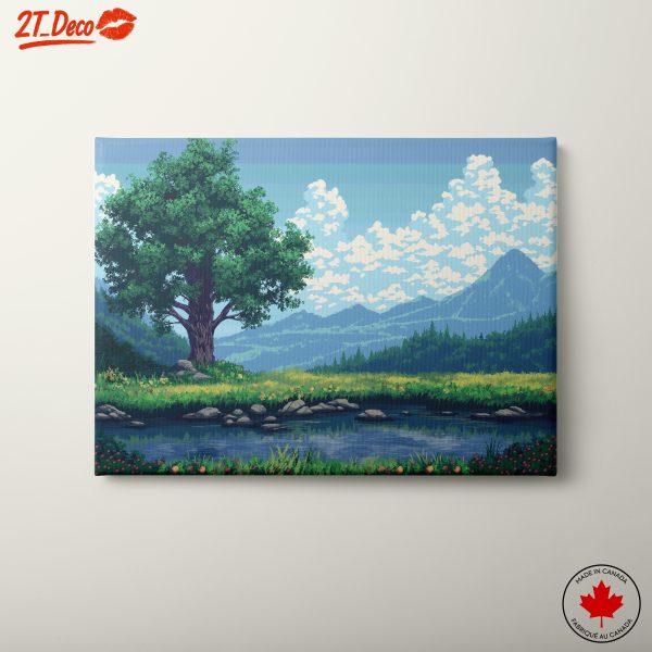 Serene Nature Landscape with Tree and River