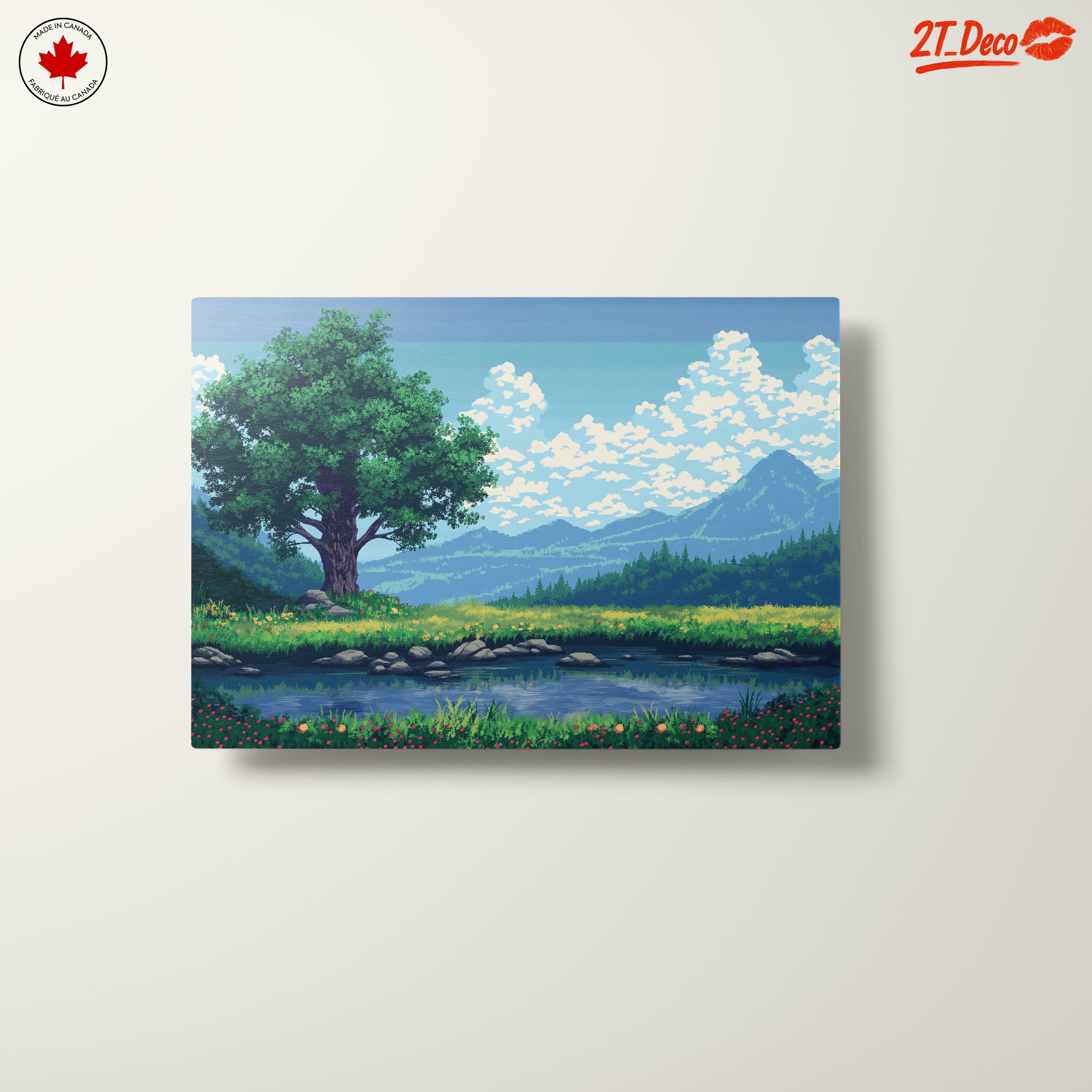 Serene Nature Landscape with Tree and River - Image 10