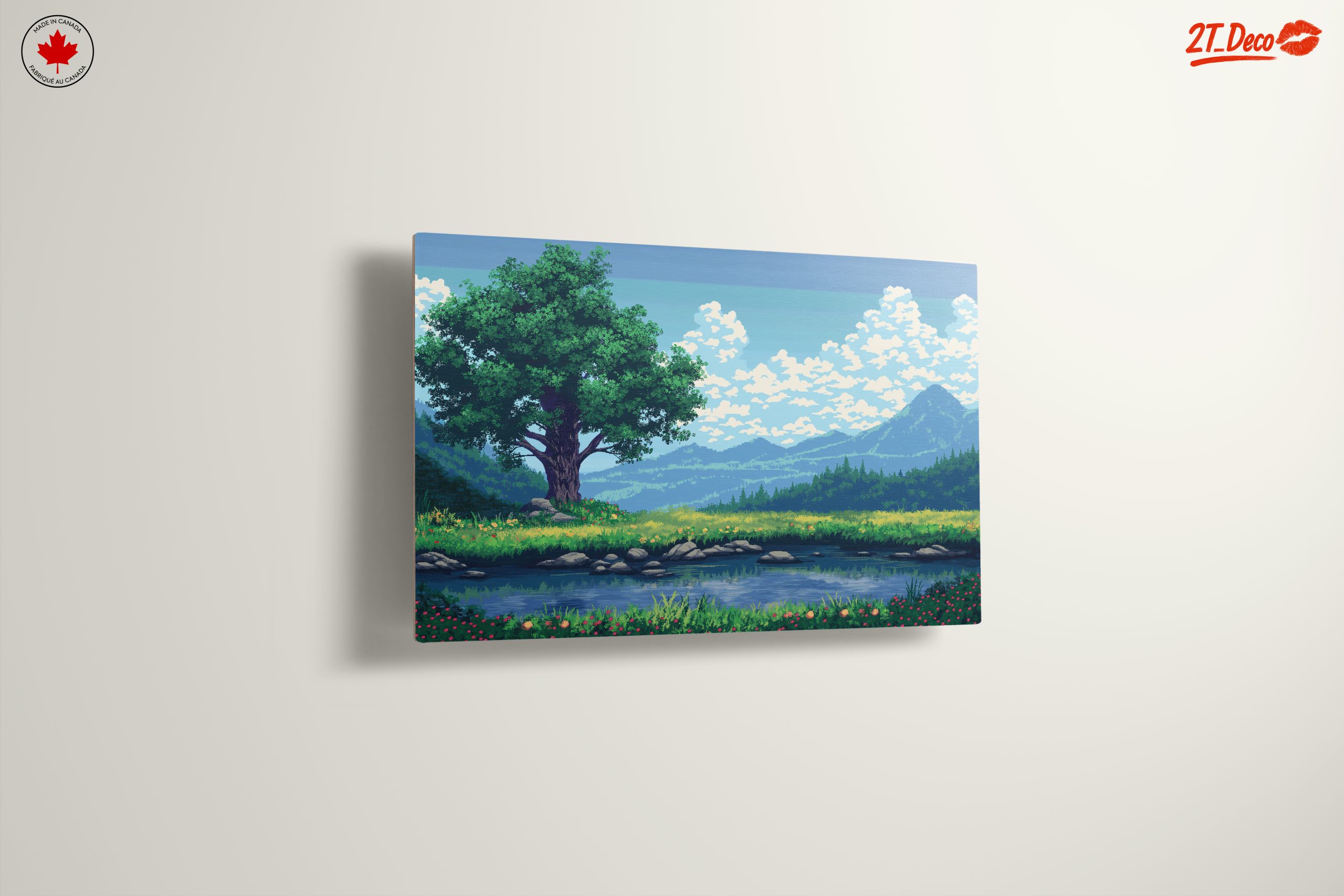 Serene Nature Landscape with Tree and River - Image 13