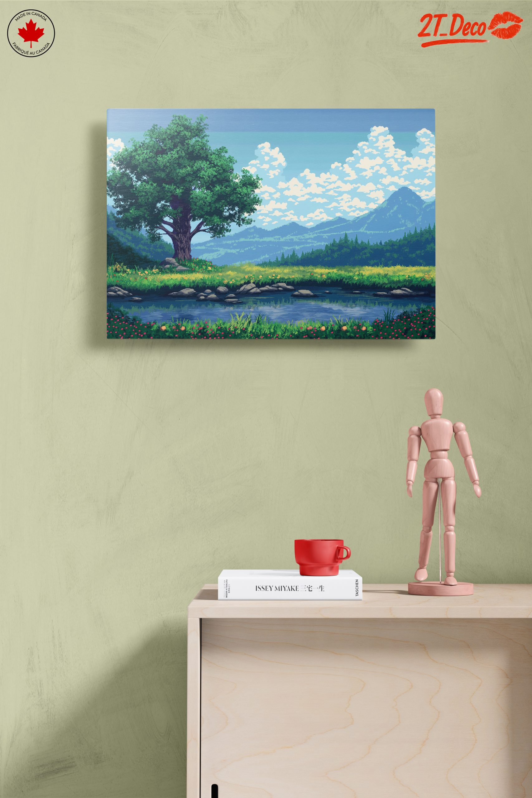 Serene Nature Landscape with Tree and River - Image 14