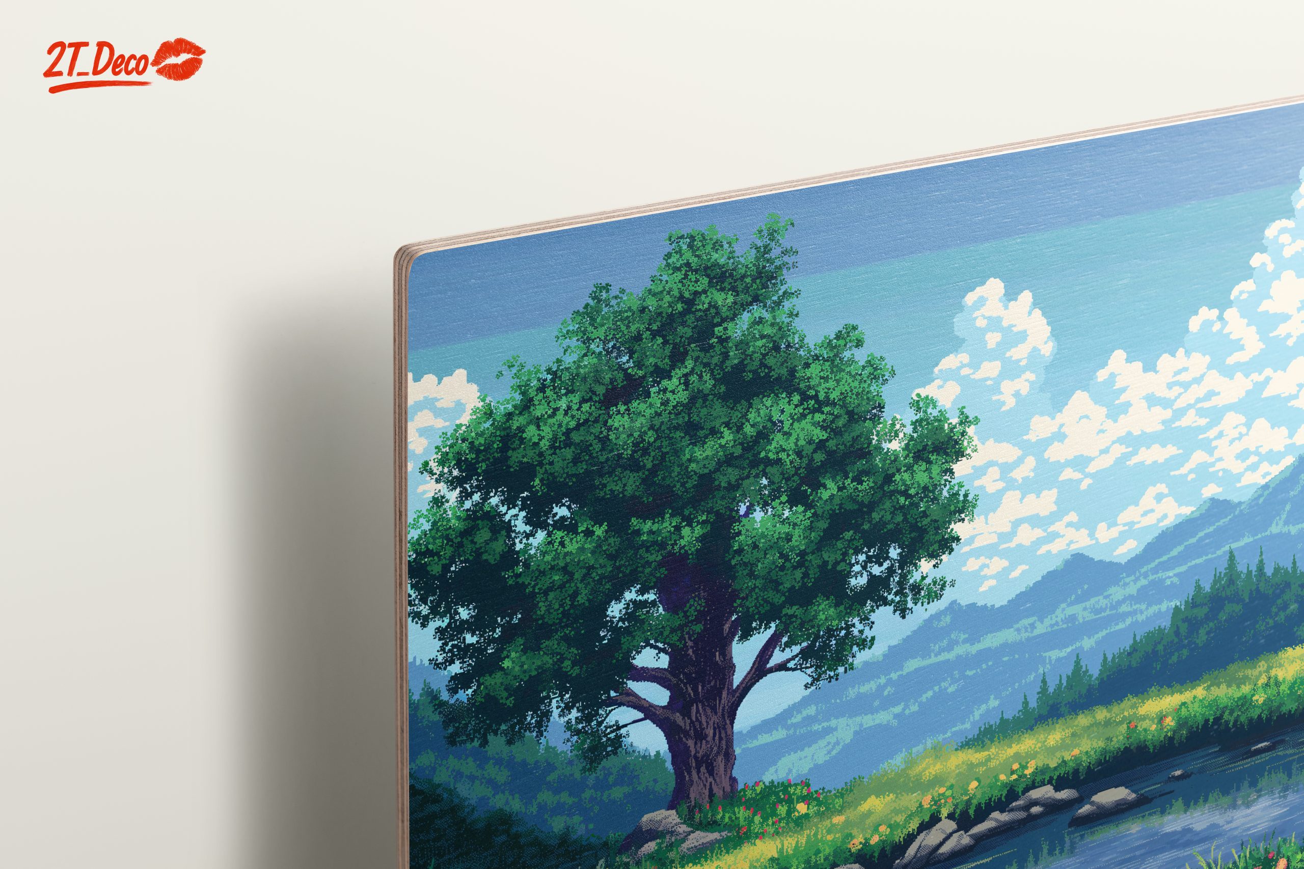 Serene Nature Landscape with Tree and River - Image 15