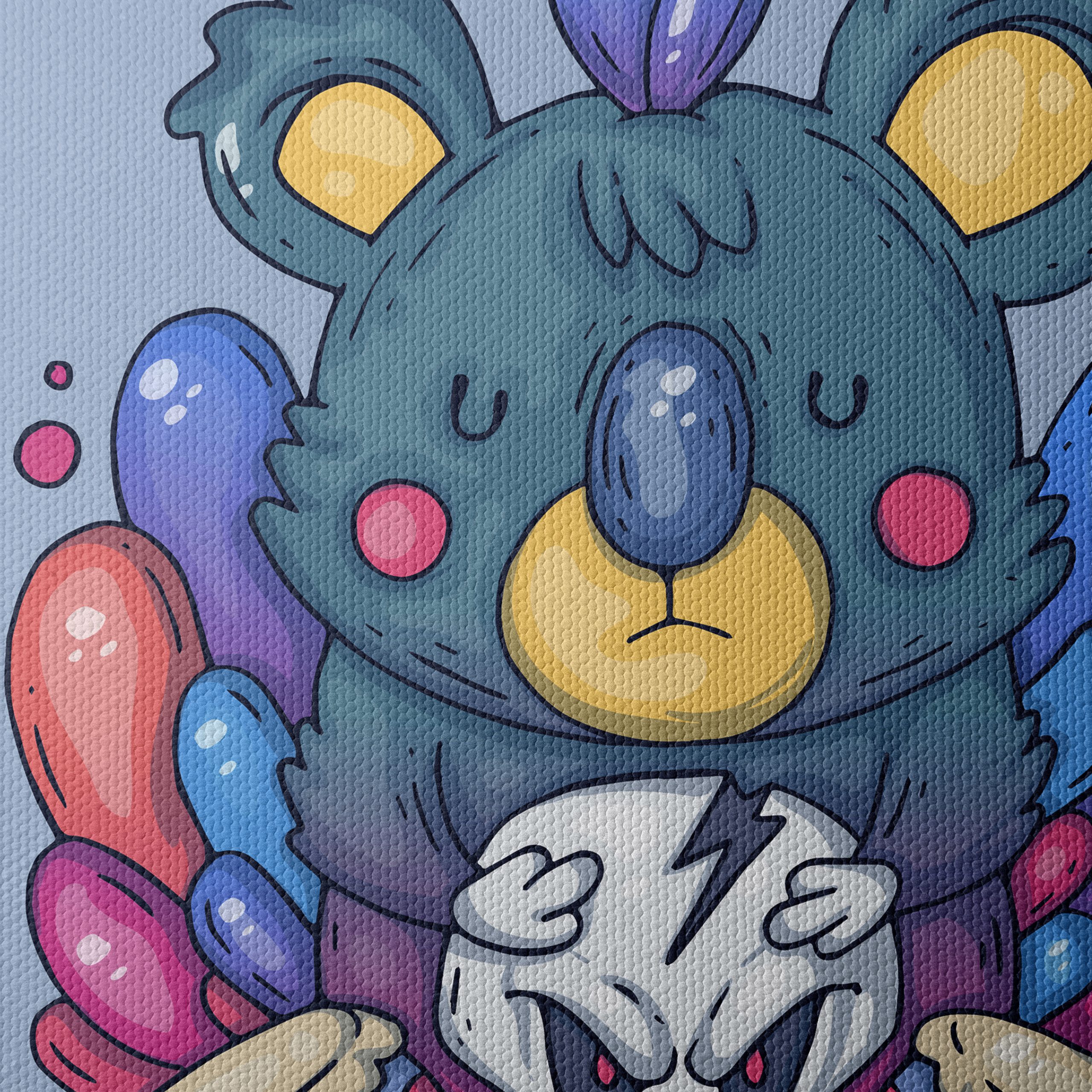 Playful Koala Artwork with Drum and Skull - Image 4