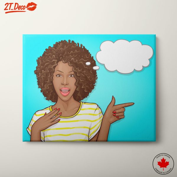 Vibrant Afrocentric Illustration with Thought Bubble