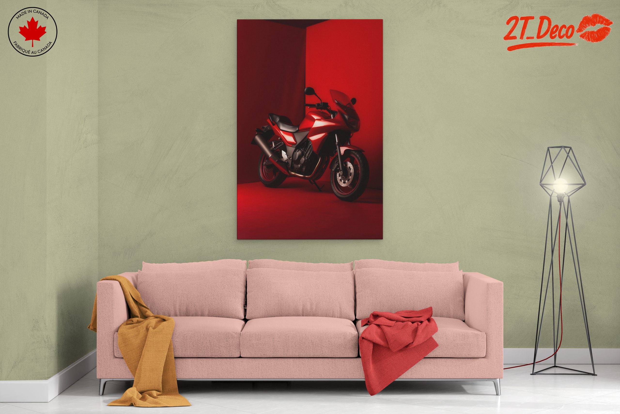 Stylish Red Motorcycle in Bold Minimalism - Image 2