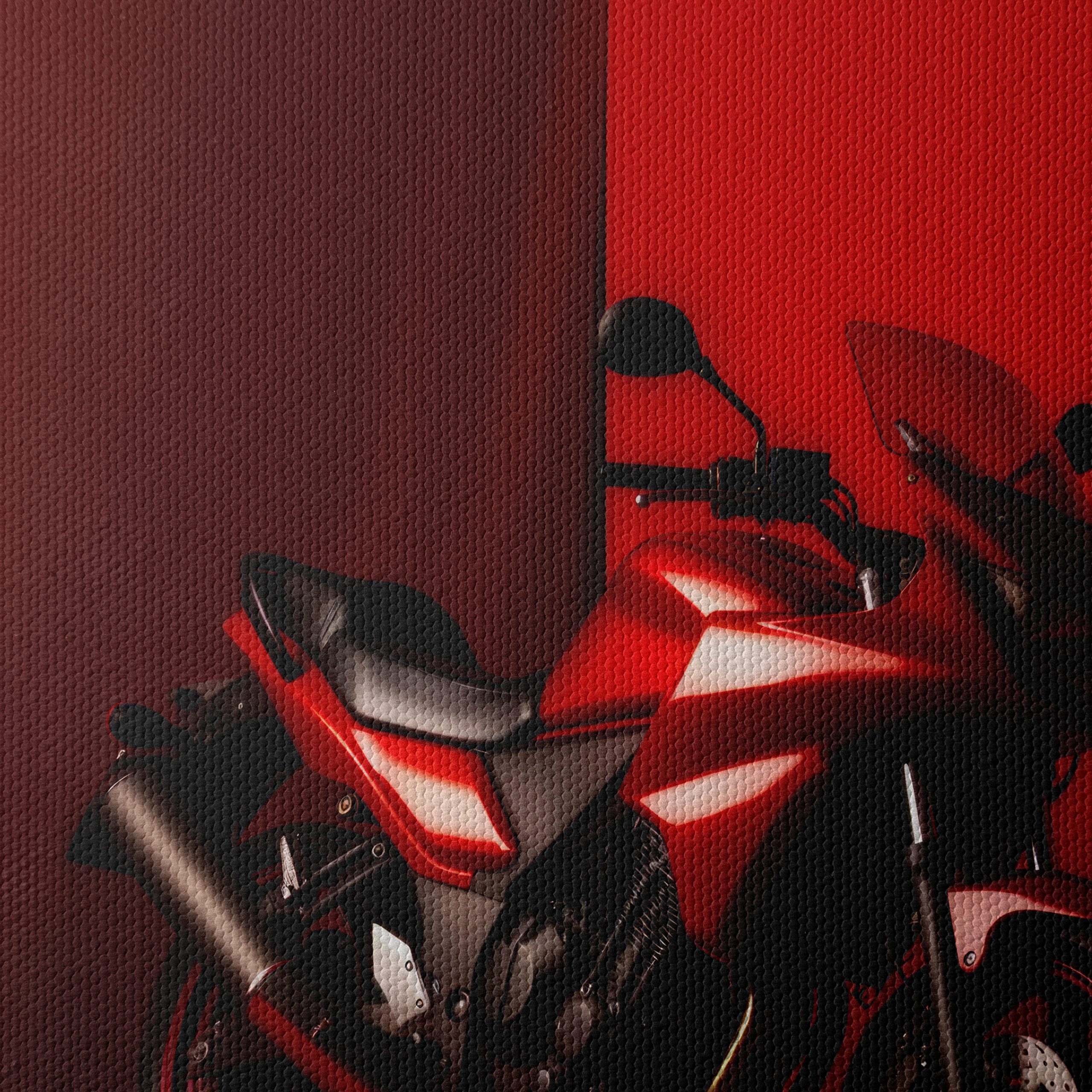 Stylish Red Motorcycle in Bold Minimalism - Image 4