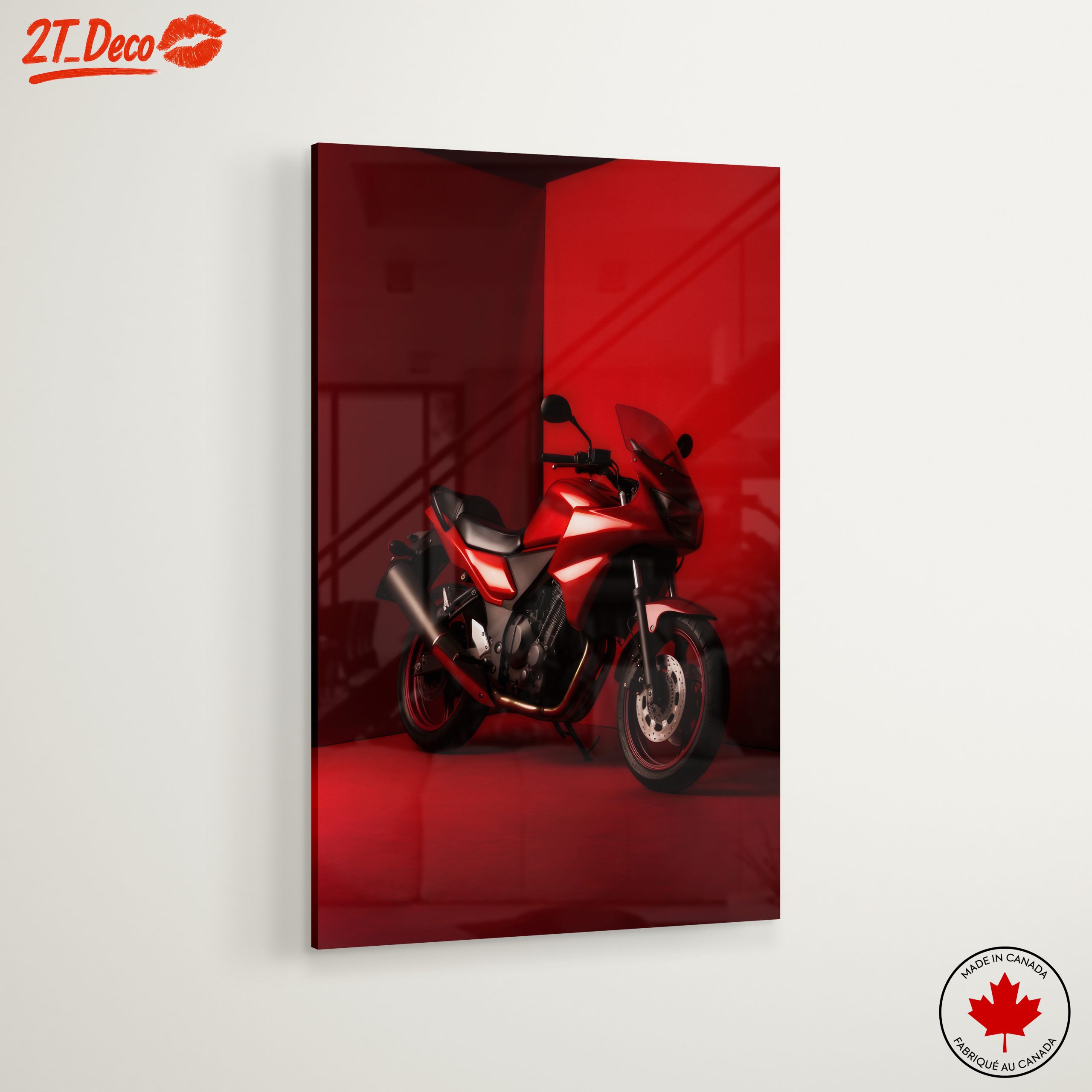 Stylish Red Motorcycle in Bold Minimalism - Image 6