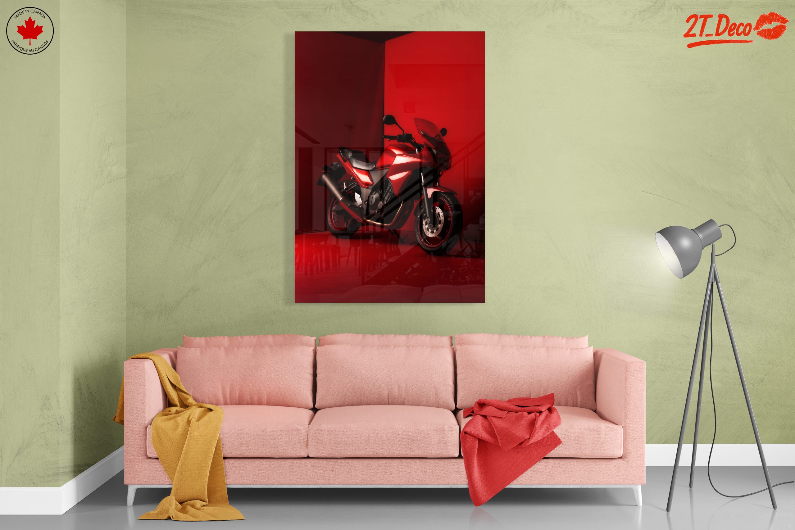 Stylish Red Motorcycle in Bold Minimalism - Image 7