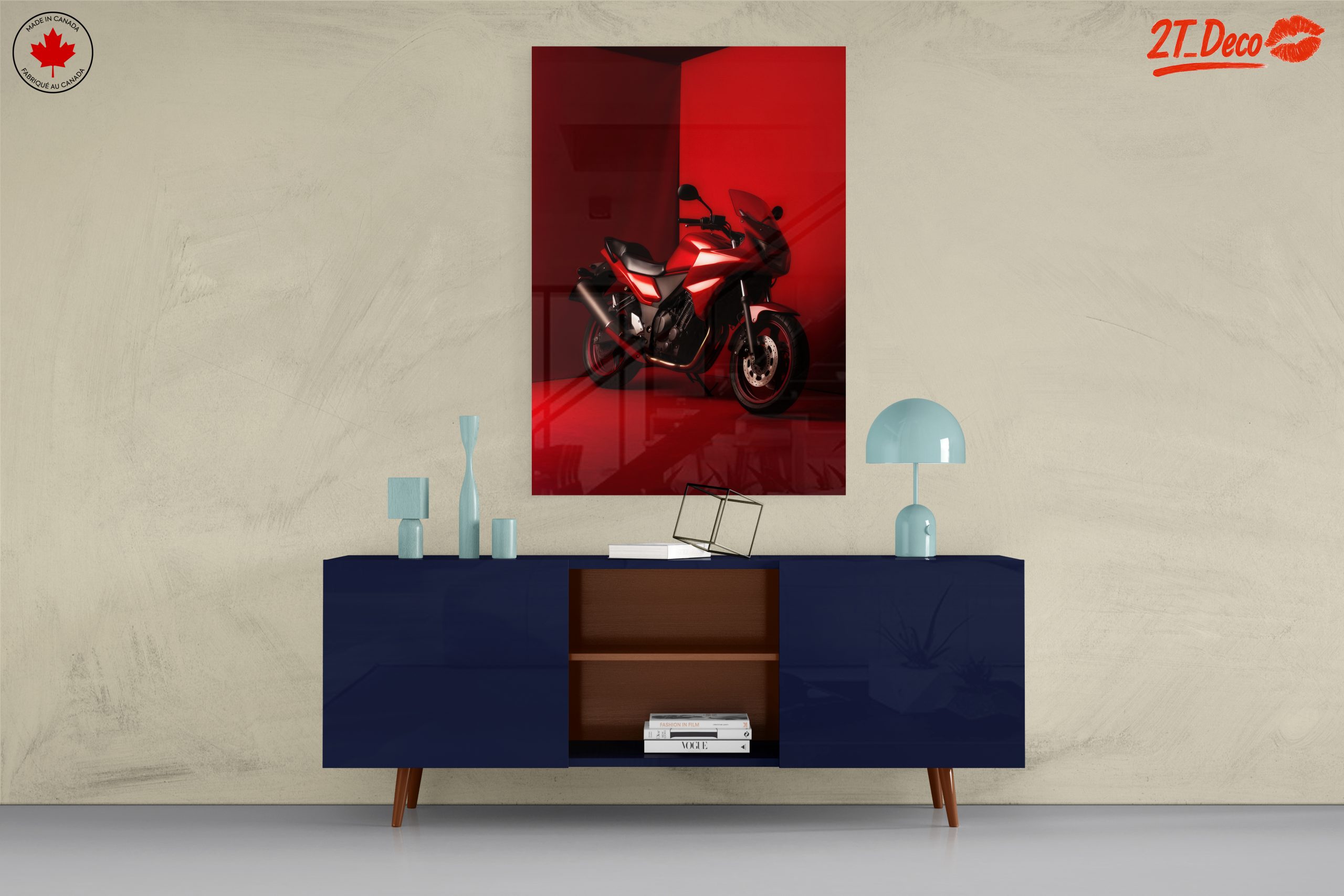 Stylish Red Motorcycle in Bold Minimalism - Image 8