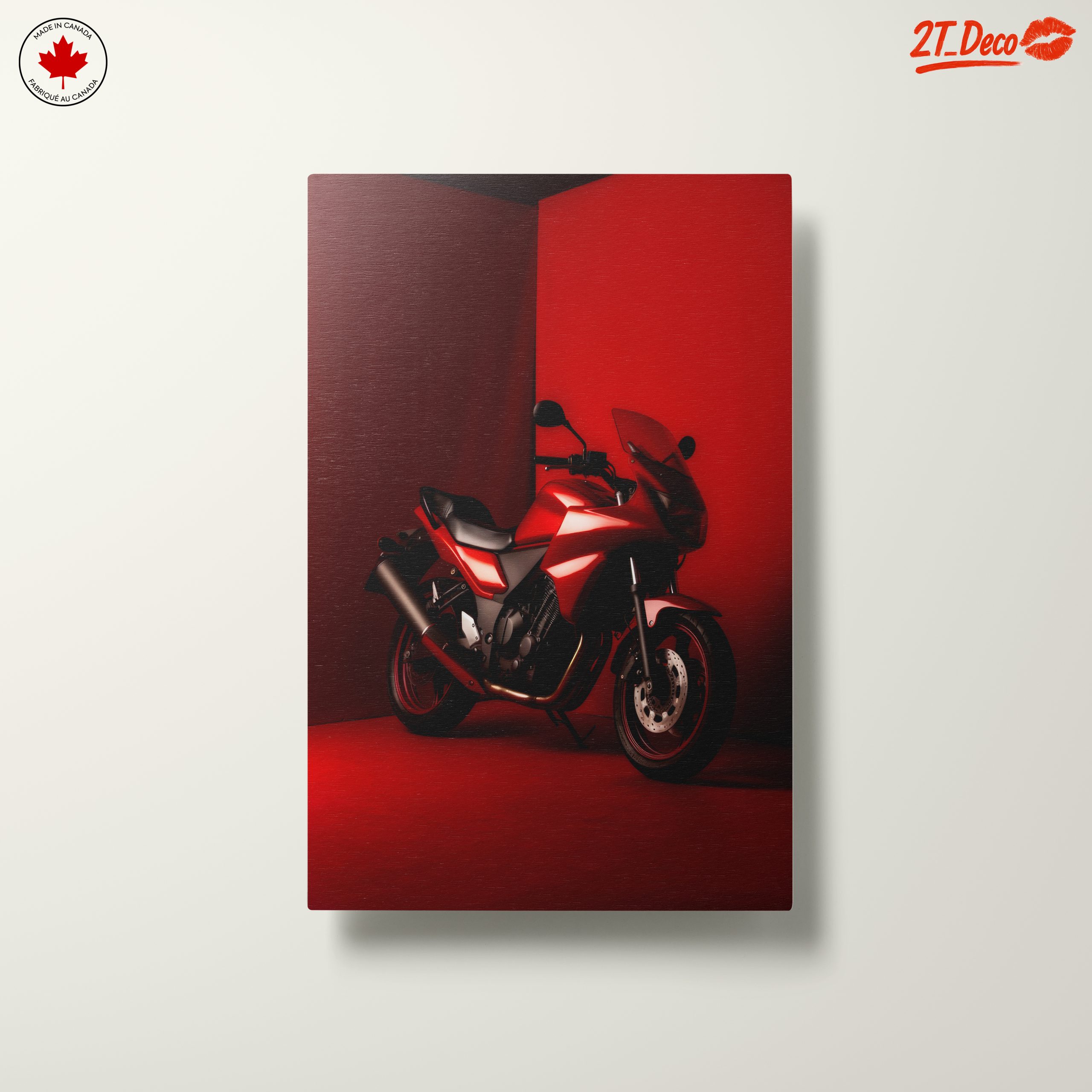 Stylish Red Motorcycle in Bold Minimalism - Image 10