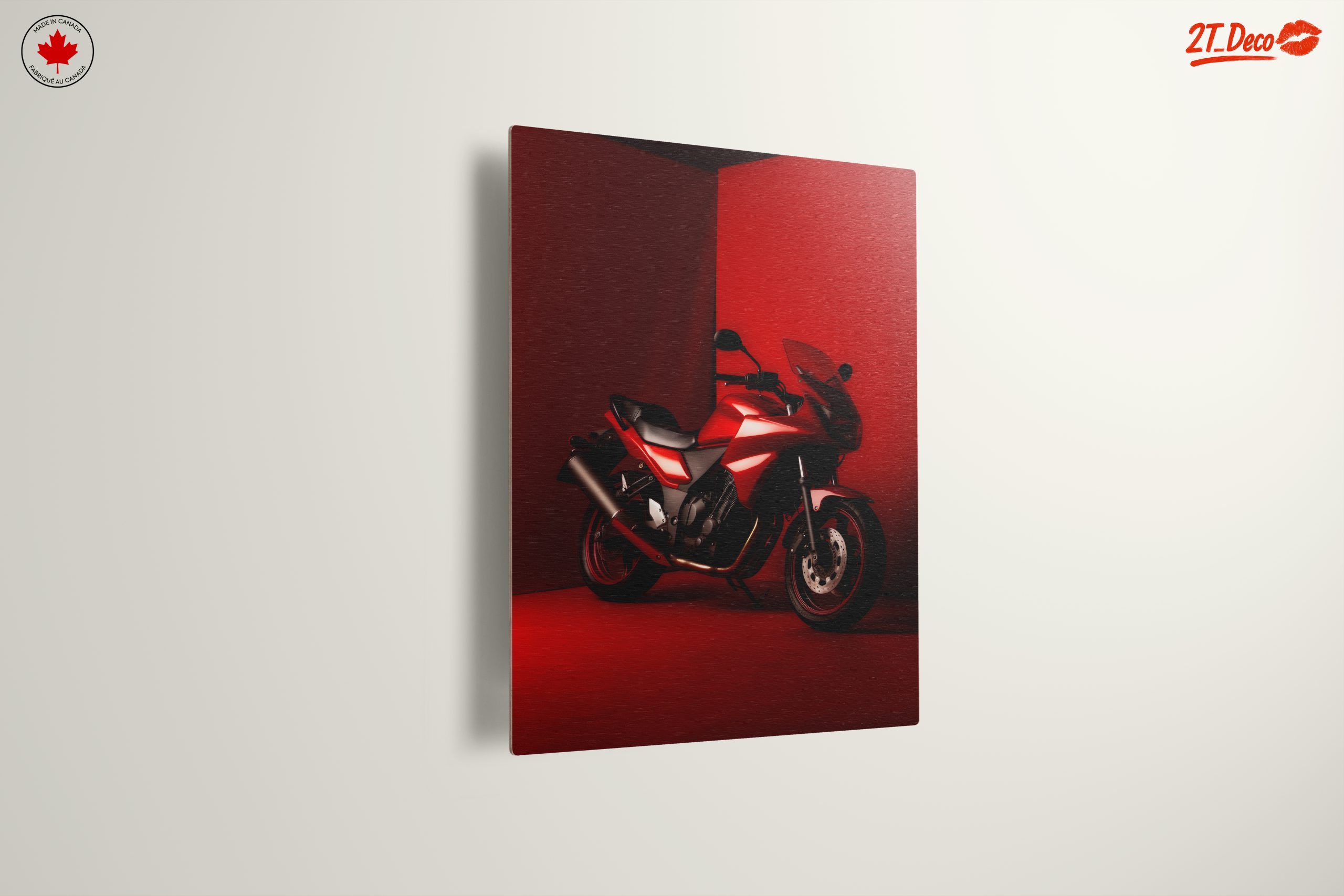 Stylish Red Motorcycle in Bold Minimalism - Image 13