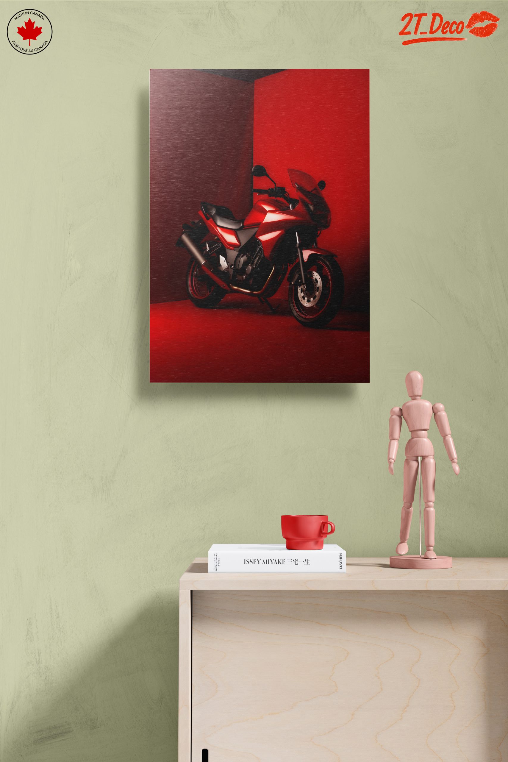 Stylish Red Motorcycle in Bold Minimalism - Image 14