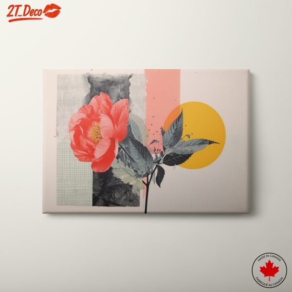 Vibrant Botanical Abstract Art with Floral Elements