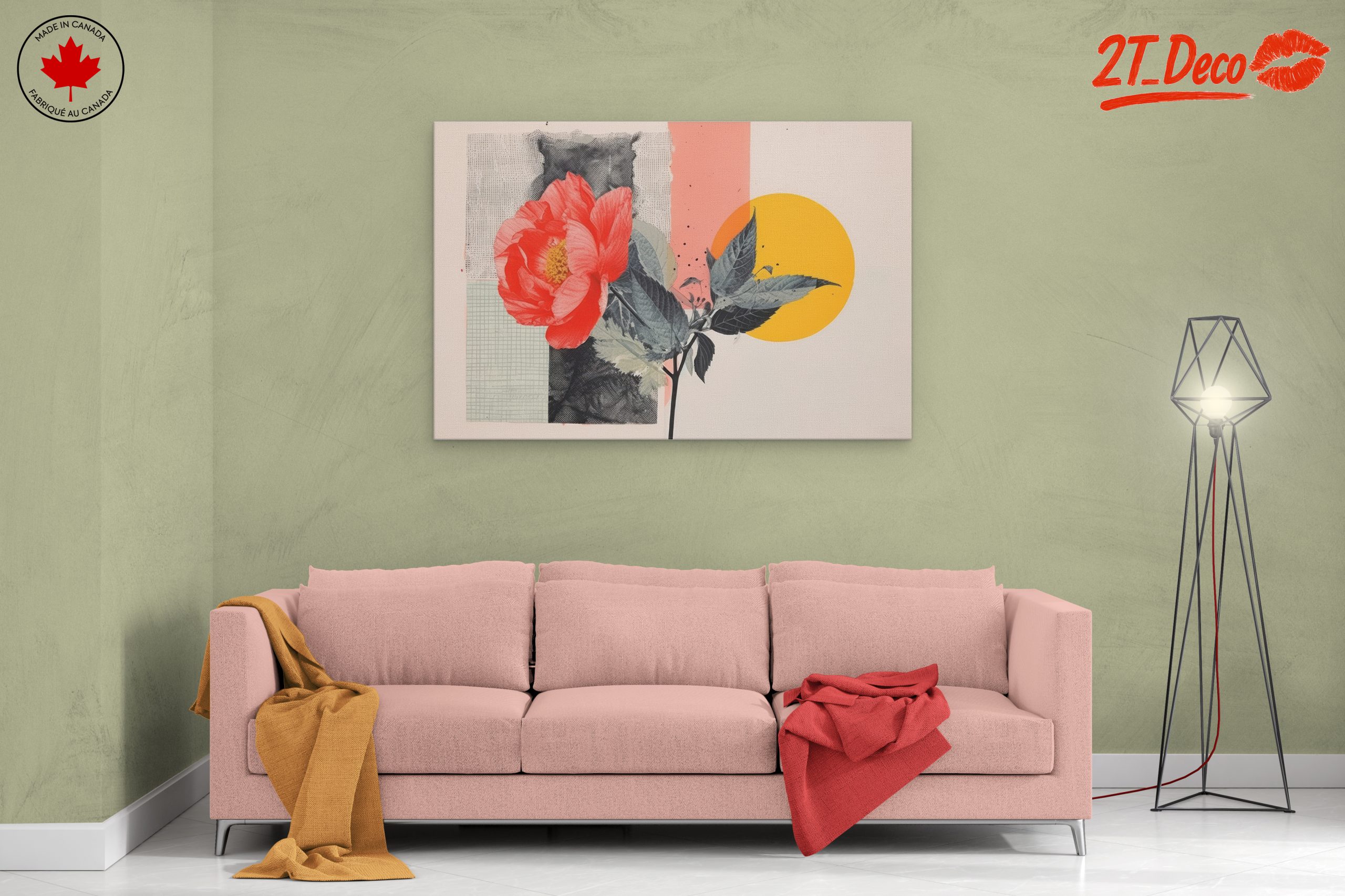 Vibrant Botanical Abstract Art with Floral Elements - Image 2