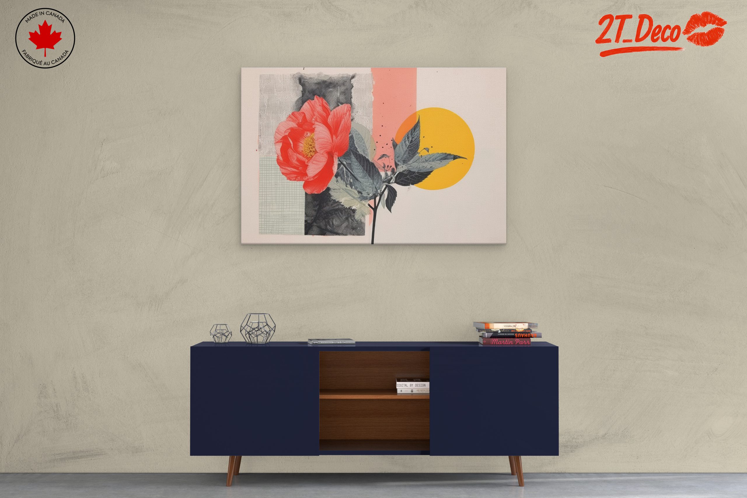 Vibrant Botanical Abstract Art with Floral Elements - Image 3