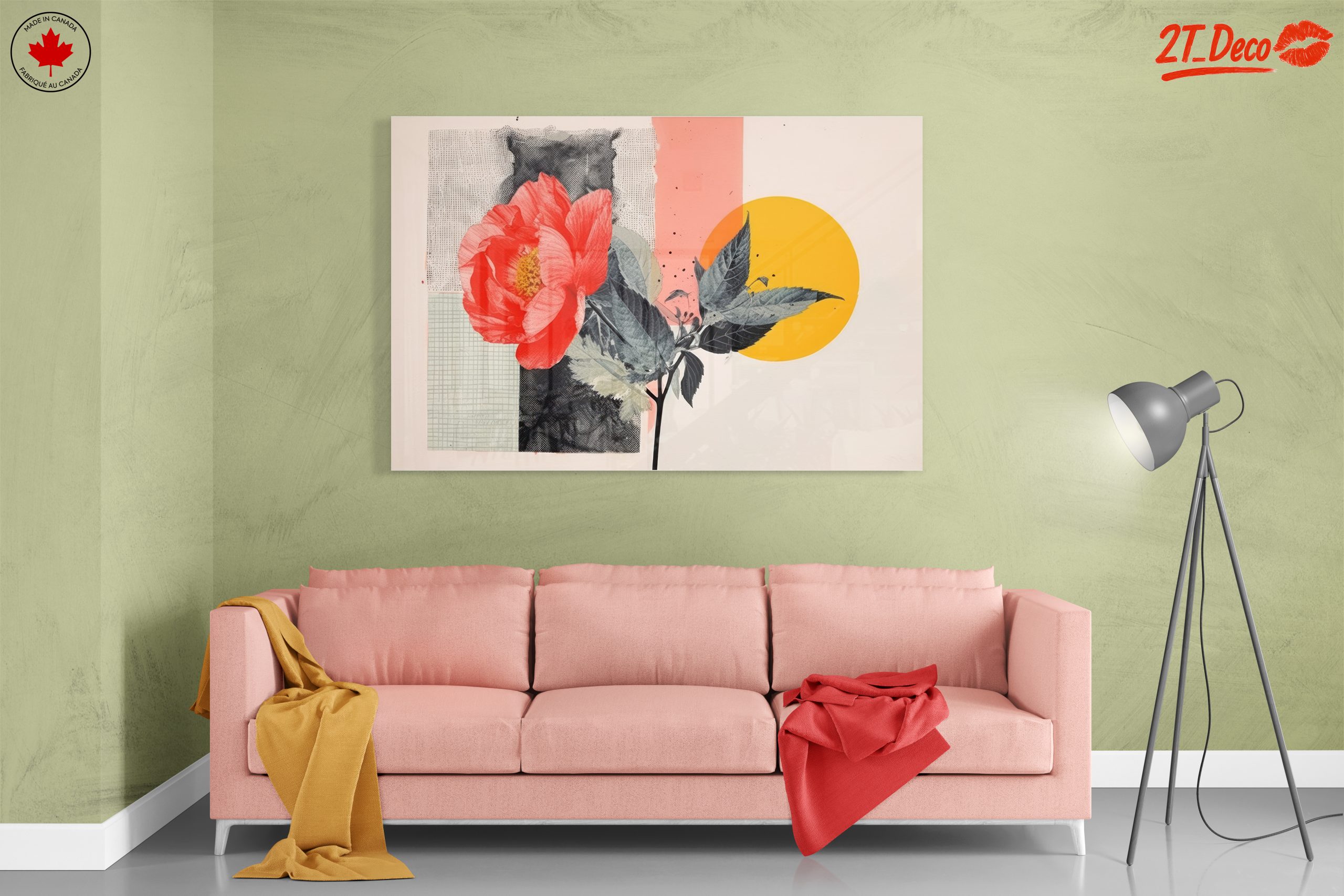 Vibrant Botanical Abstract Art with Floral Elements - Image 7