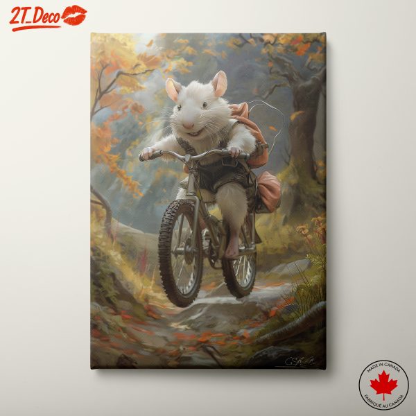 Adventurous Mouse Riding a Bicycle