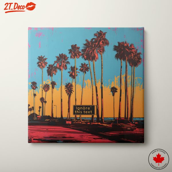 Colorful Beach Landscape with Palm Trees