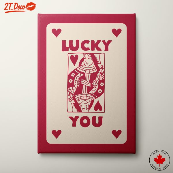 Lucky Card Design Featuring Heart Queen
