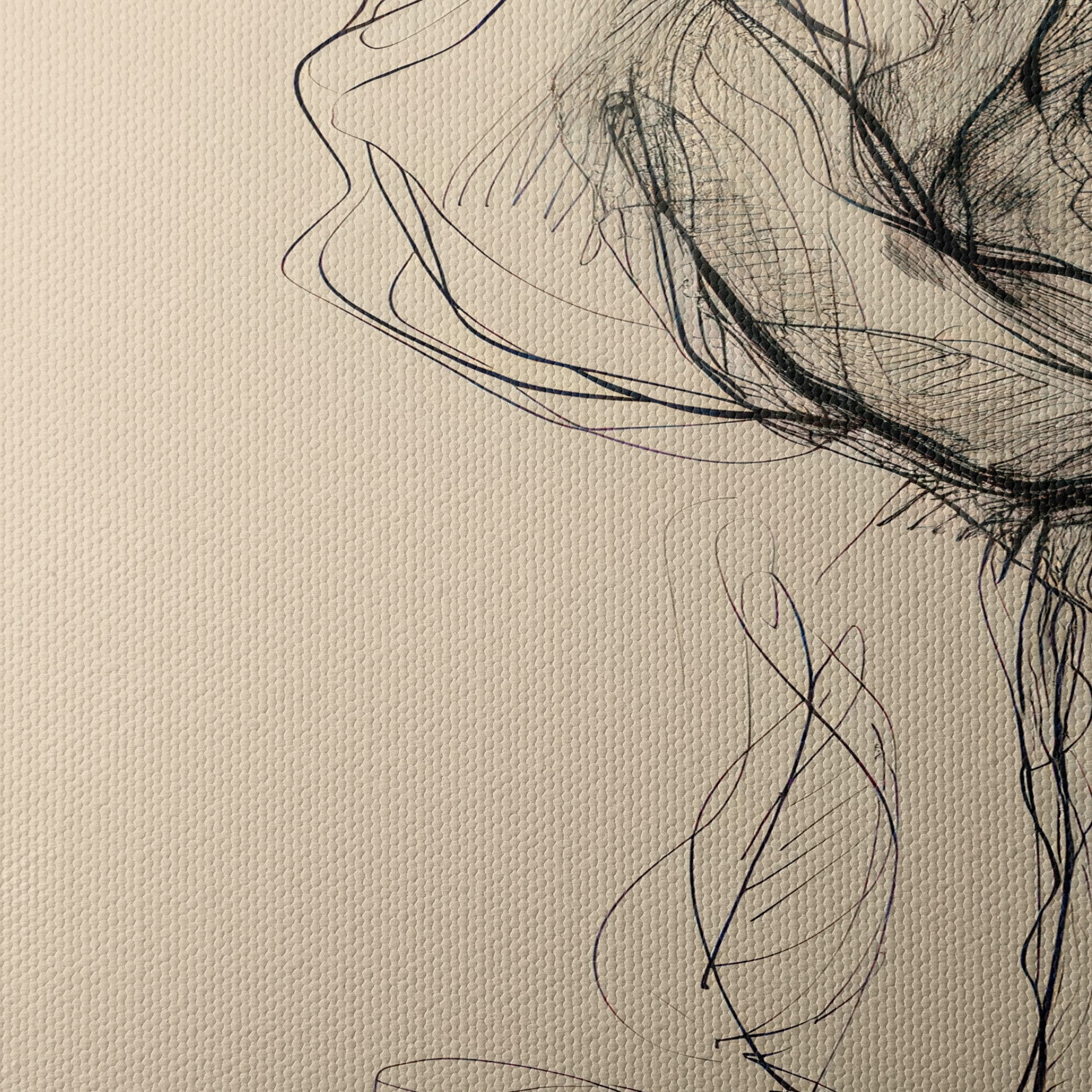 Delicate Rose Sketch on Neutral Background - Image 4