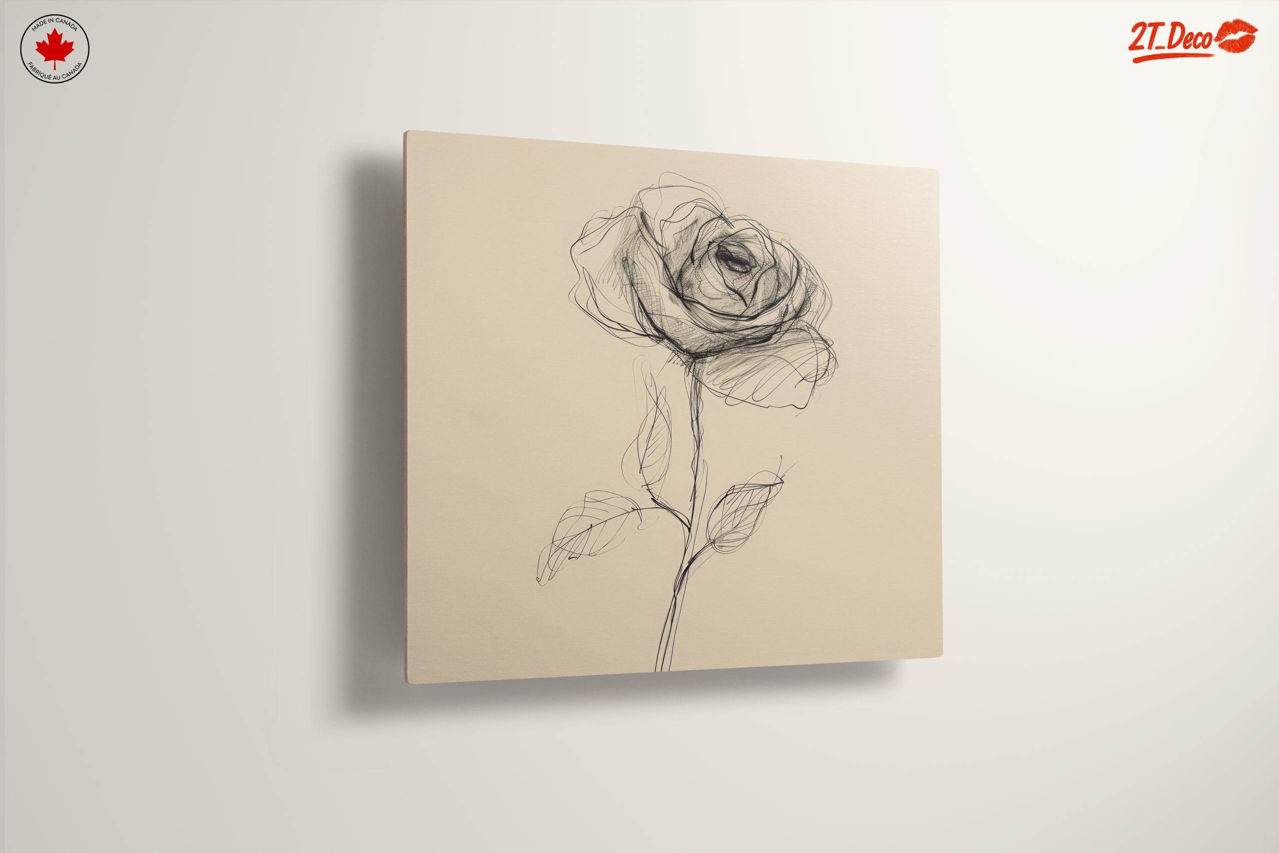 Delicate Rose Sketch on Neutral Background - Image 13