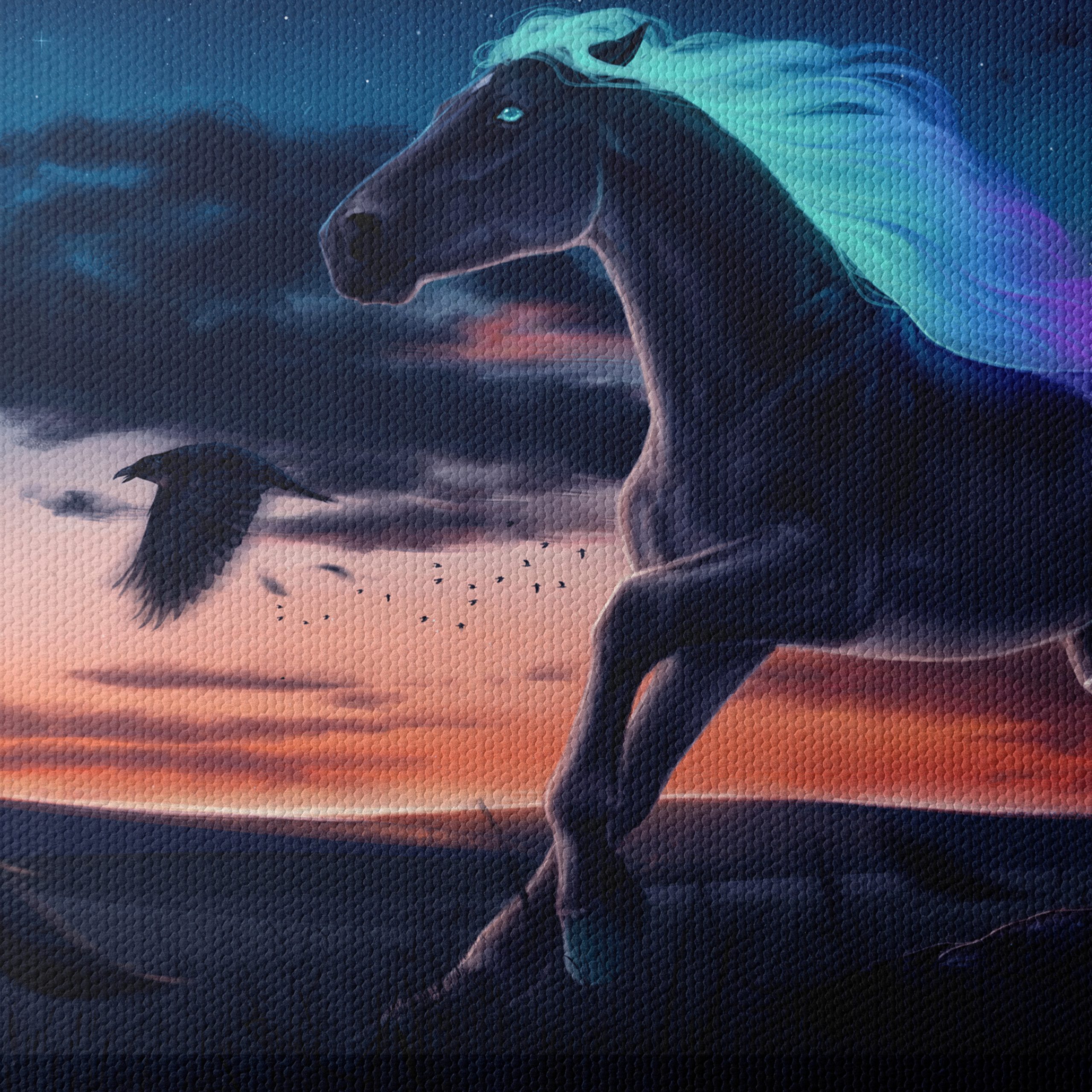 Mystical Horse Running at Dusk - Image 4