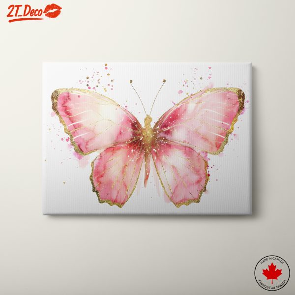 Delicate Pink Butterfly Watercolor Art