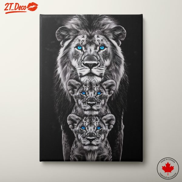 Majestic Lions with Striking Blue Eyes