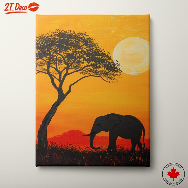 Silhouette Elephant Under Sunset