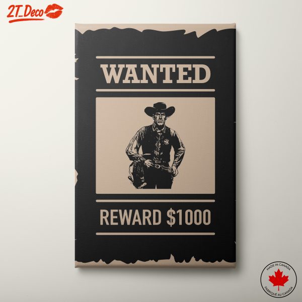 Wanted Cowboy Poster Art for Western Decor
