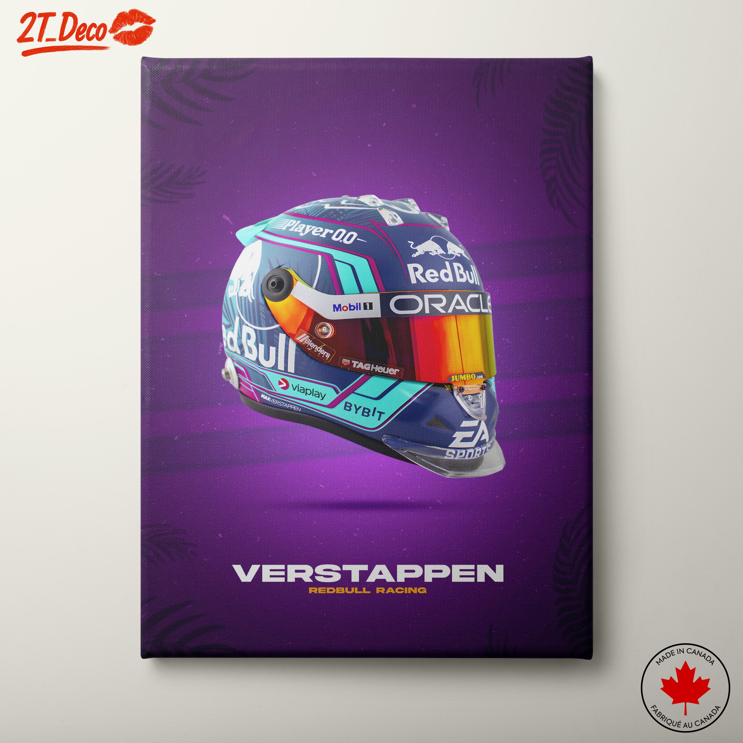 Max Verstappen Racing Helmet Art