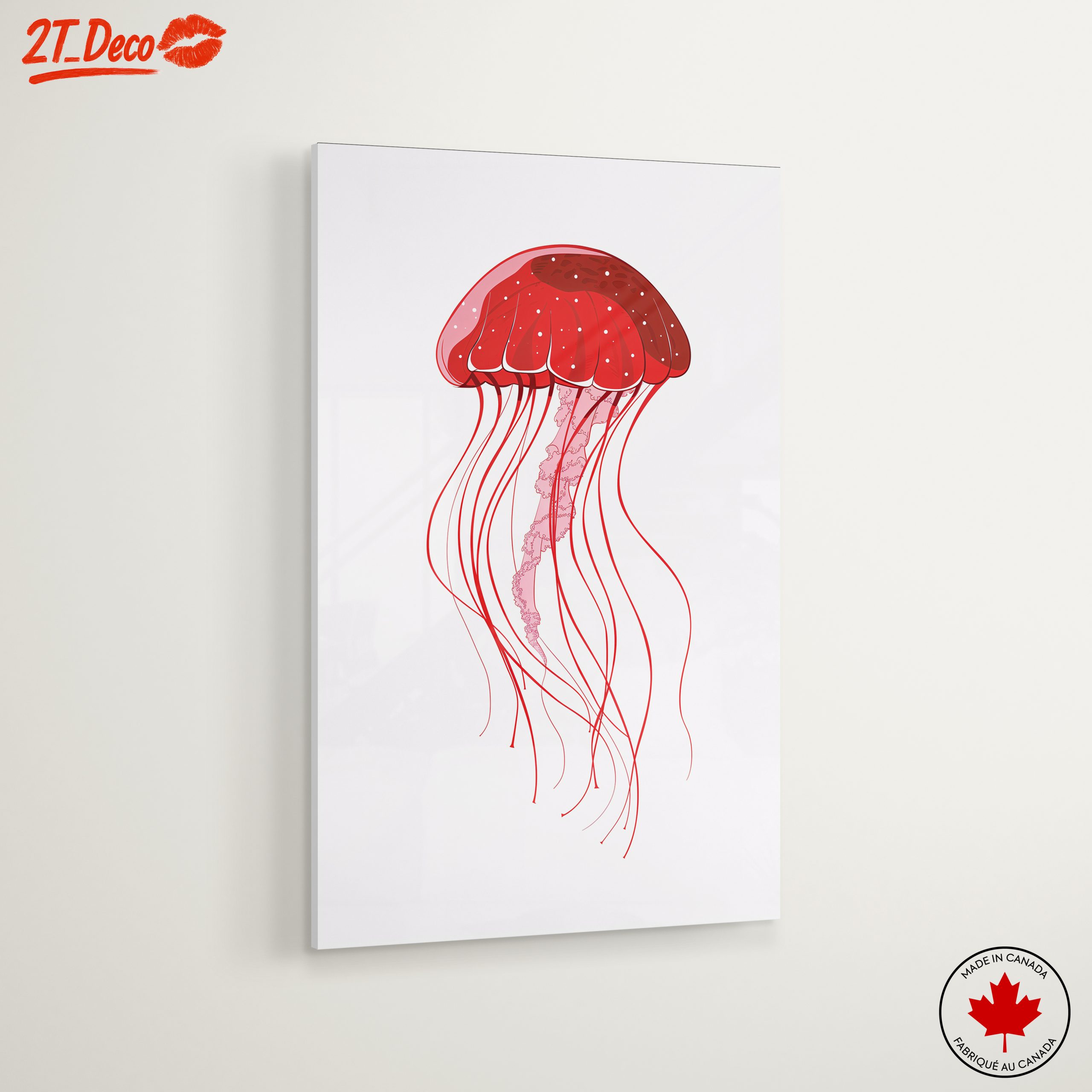 Stylized Red Jellyfish Artwork - Image 6
