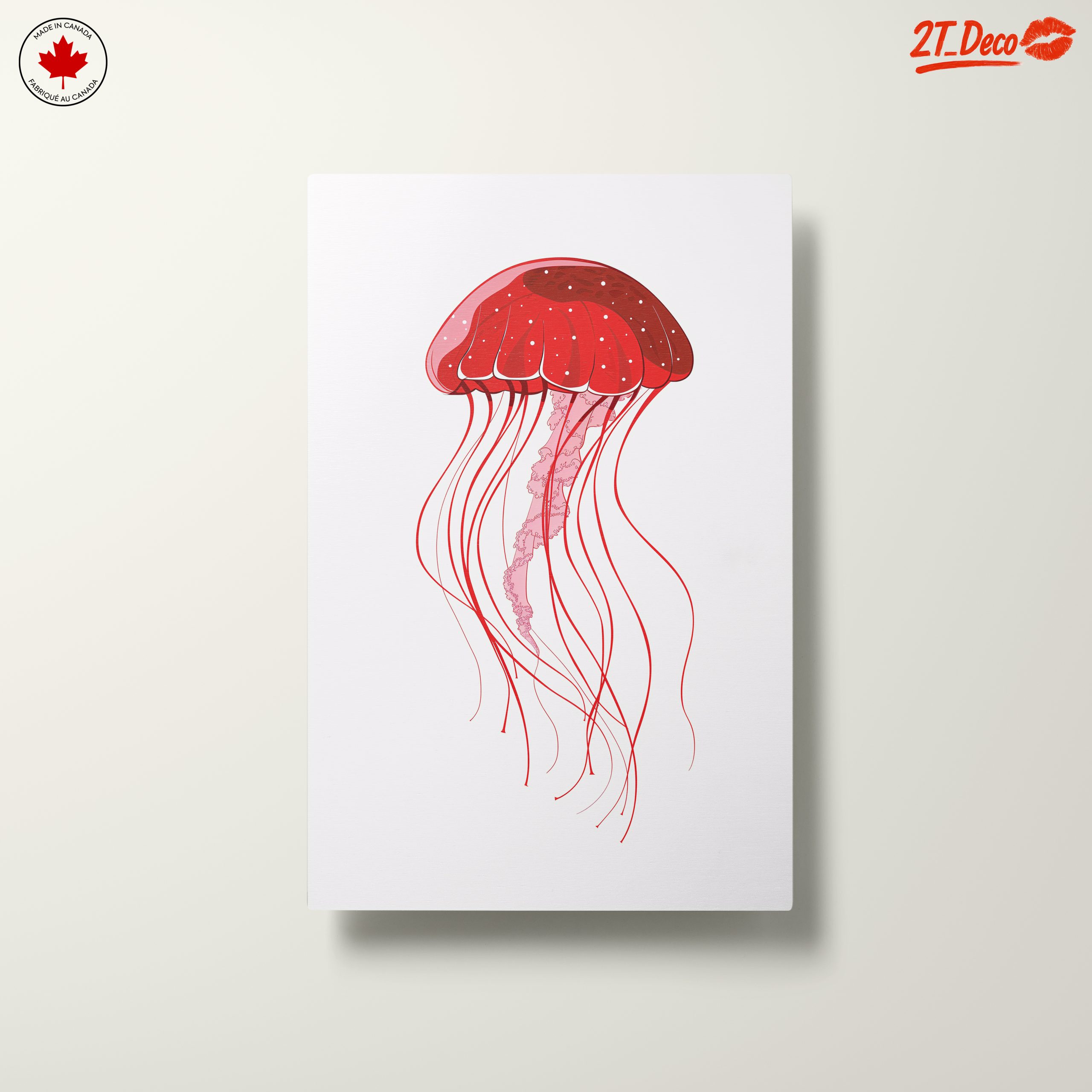 Stylized Red Jellyfish Artwork - Image 10