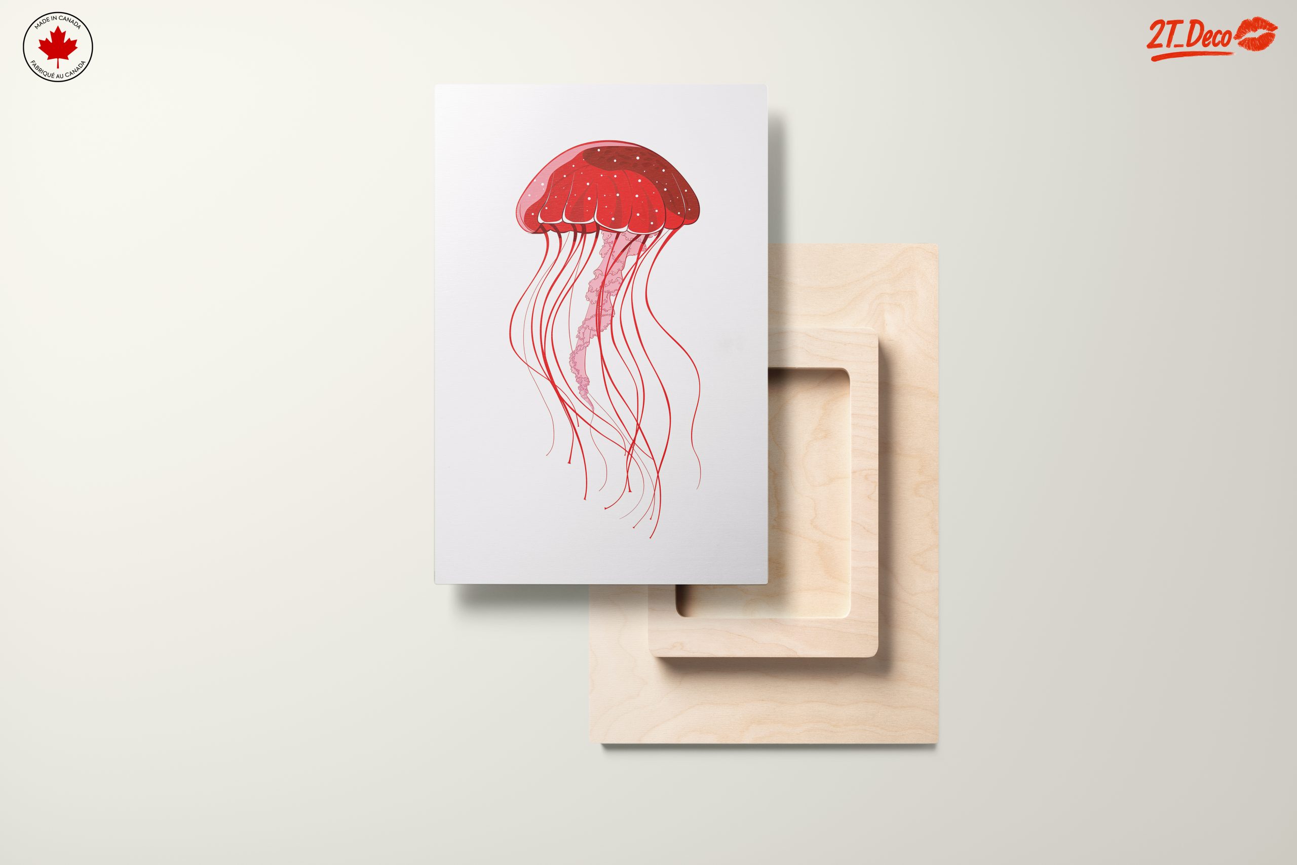 Stylized Red Jellyfish Artwork - Image 11