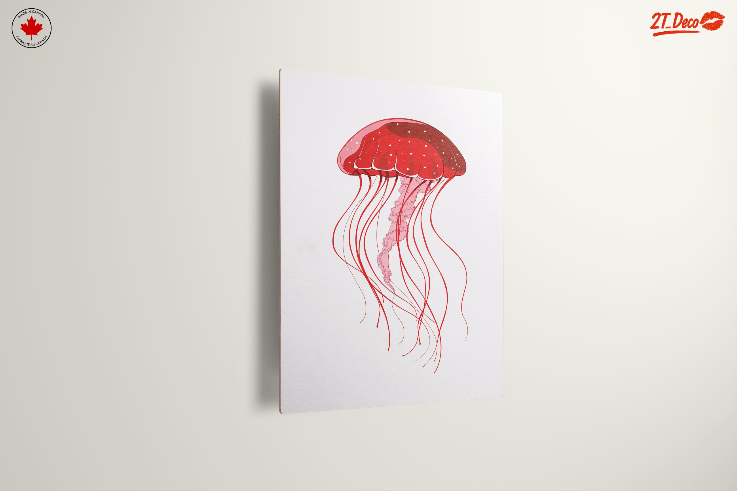 Stylized Red Jellyfish Artwork - Image 13