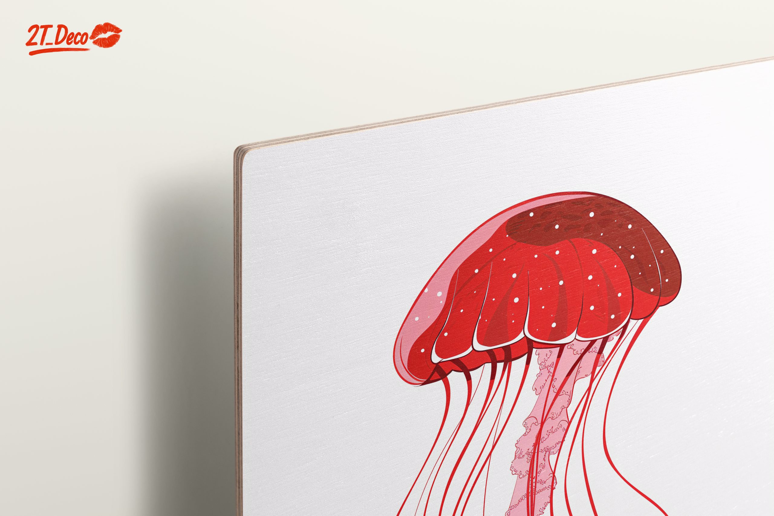 Stylized Red Jellyfish Artwork - Image 15