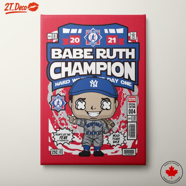Cartoon Baseball Player Champion Artwork