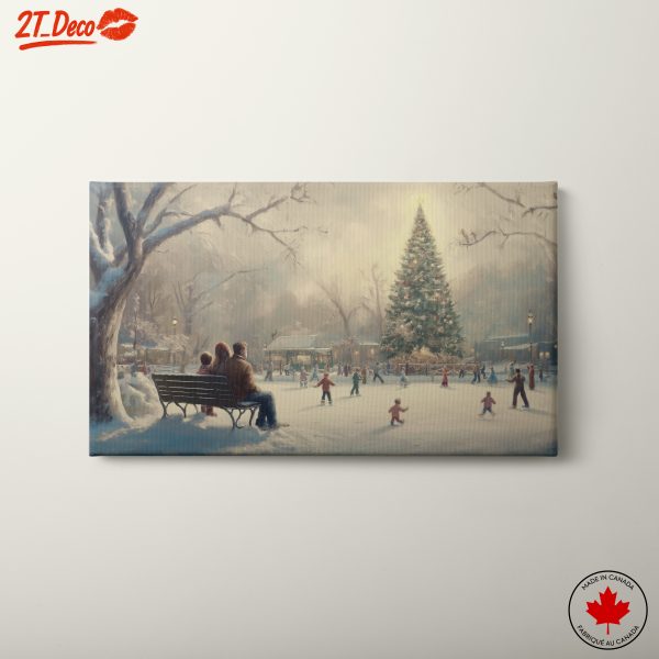 Charming Winter Holiday Scene with Skaters