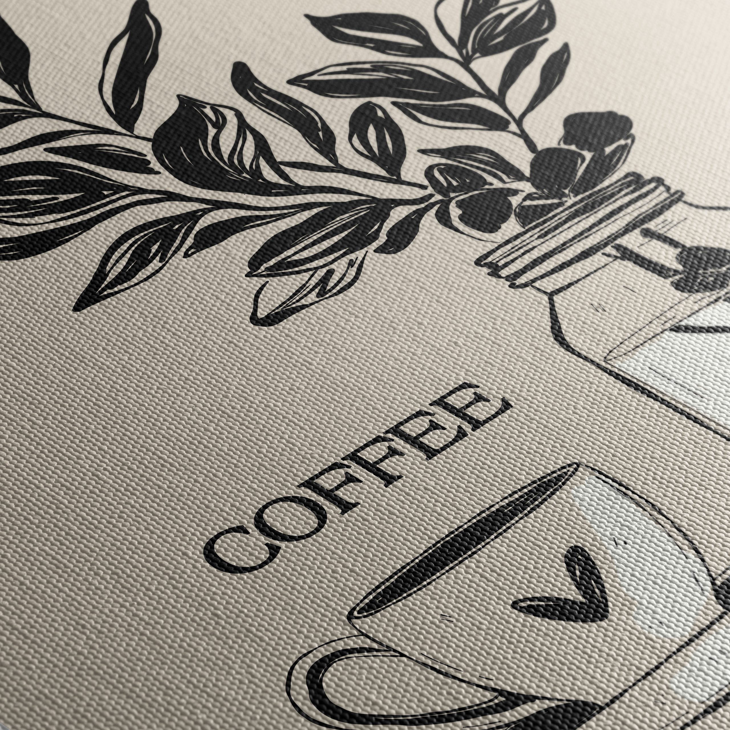 Stylish Coffee Cup and Leaf Art - Image 5