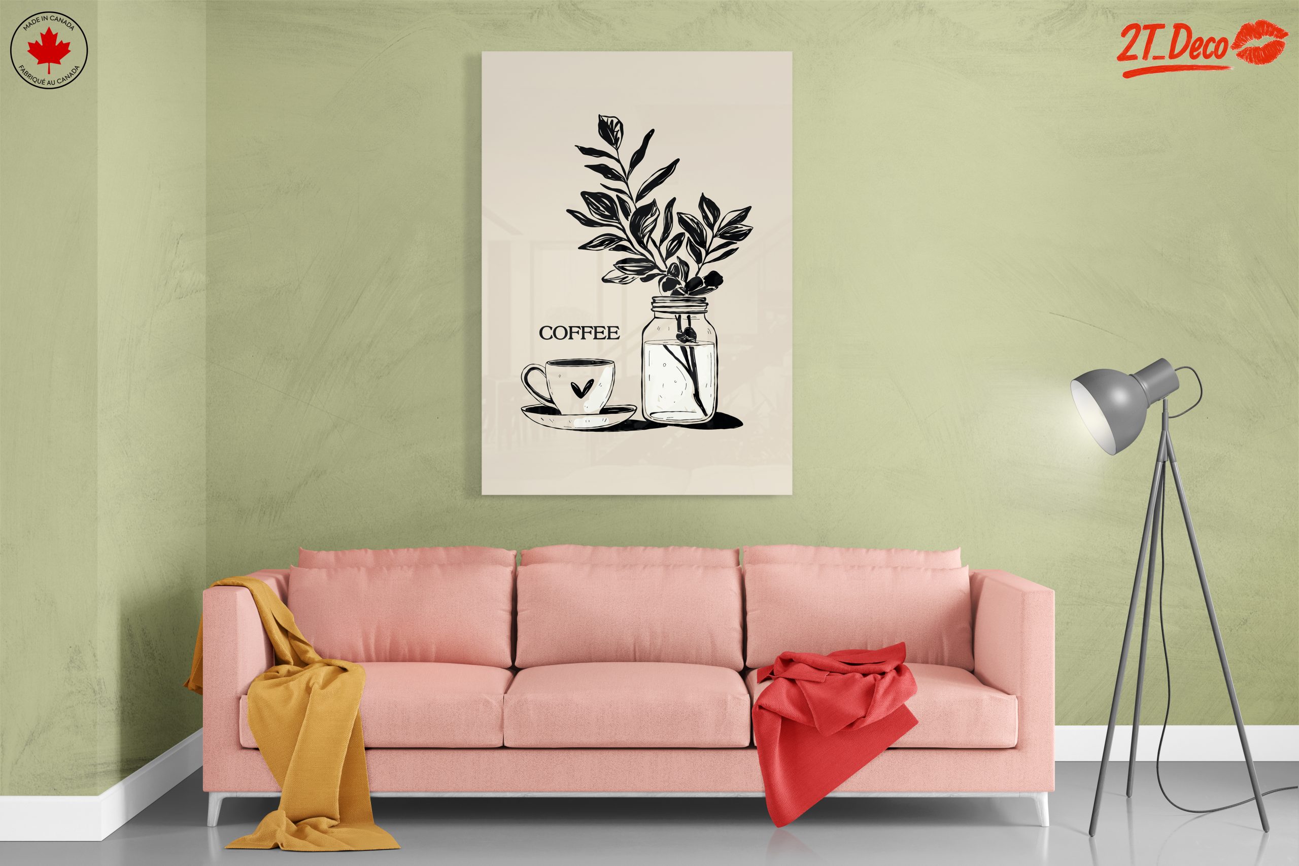 Stylish Coffee Cup and Leaf Art - Image 7