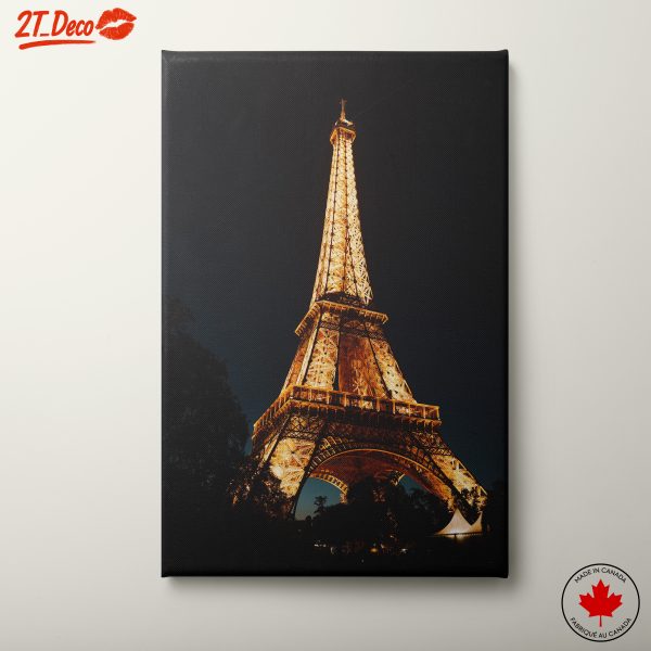 Eiffel Tower Night View Over Paris