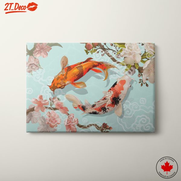 Koi Fish in Blooming Cherry Blossoms