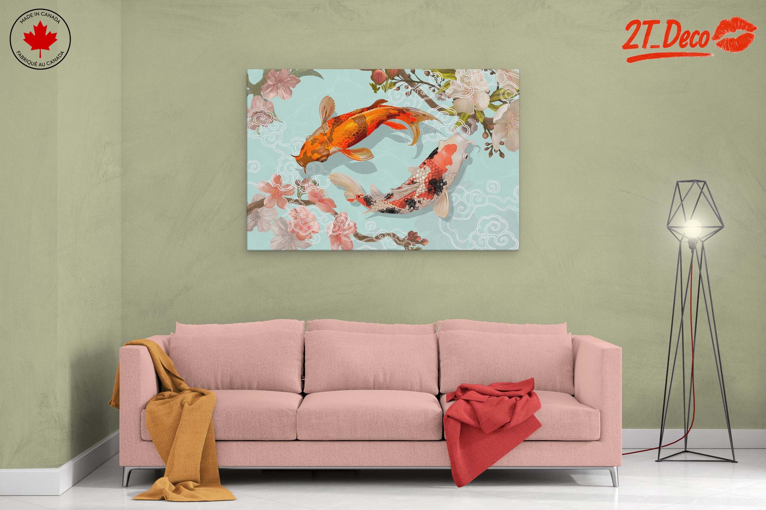 Koi Fish in Blooming Cherry Blossoms - Image 2