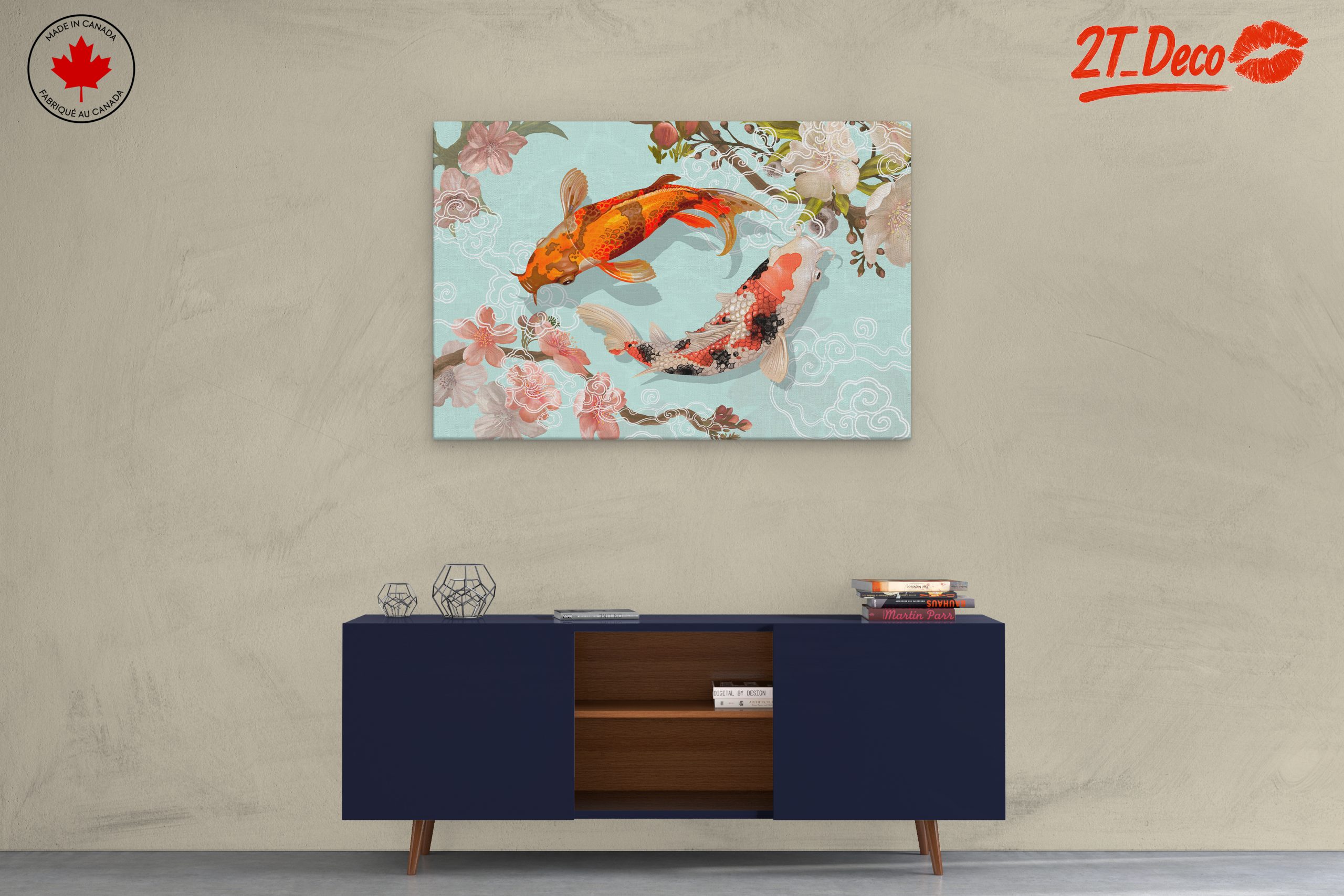 Koi Fish in Blooming Cherry Blossoms - Image 3