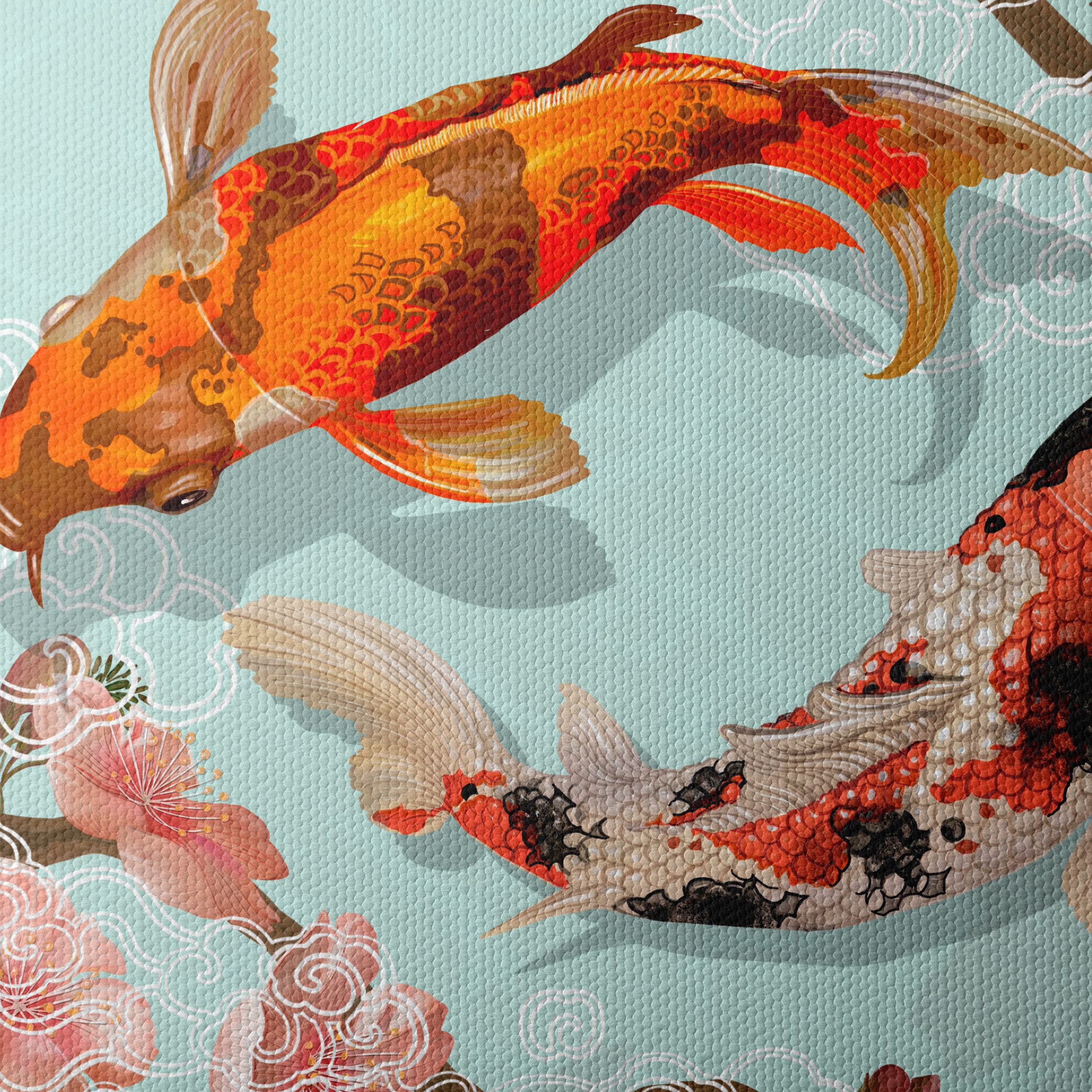 Koi Fish in Blooming Cherry Blossoms - Image 4