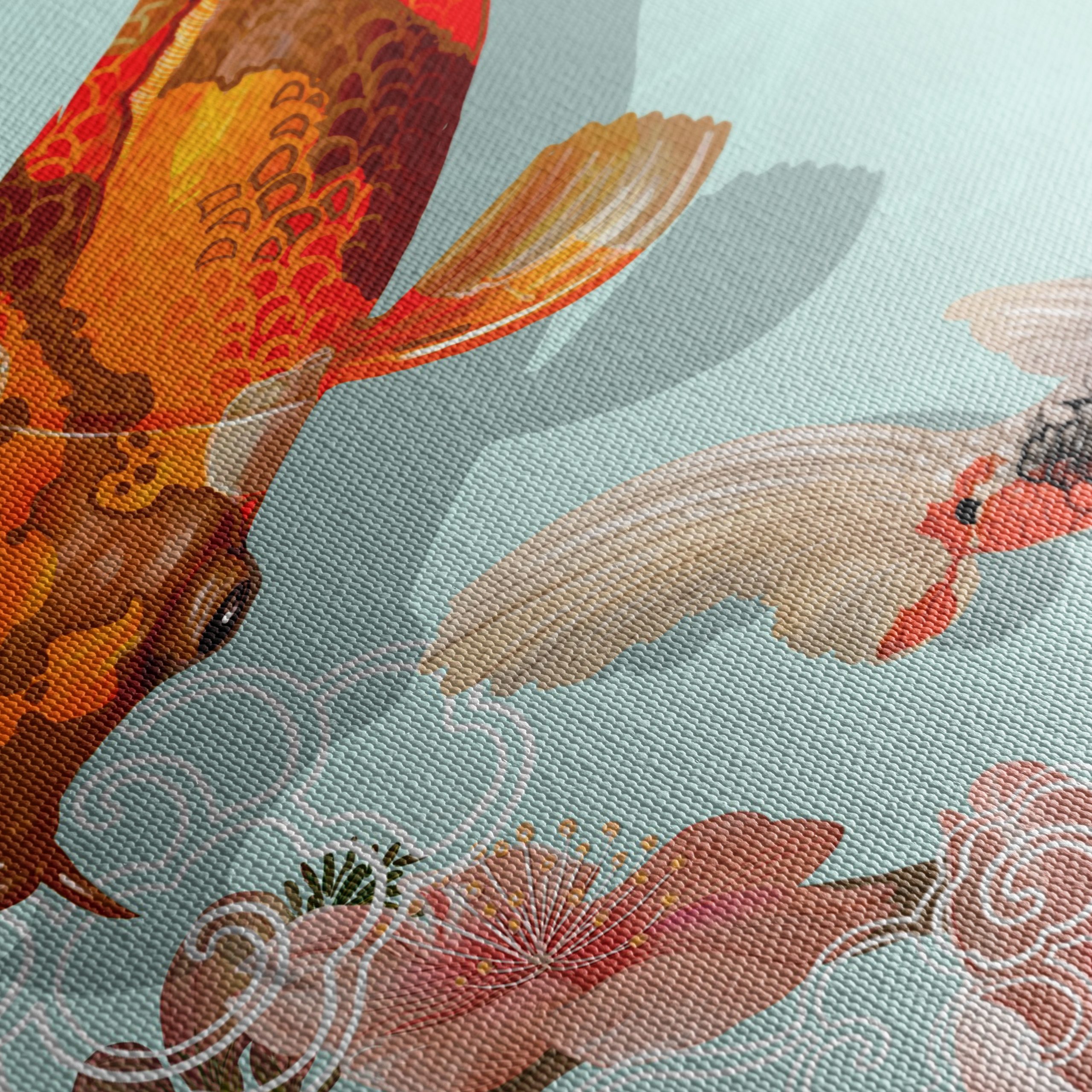 Koi Fish in Blooming Cherry Blossoms - Image 5
