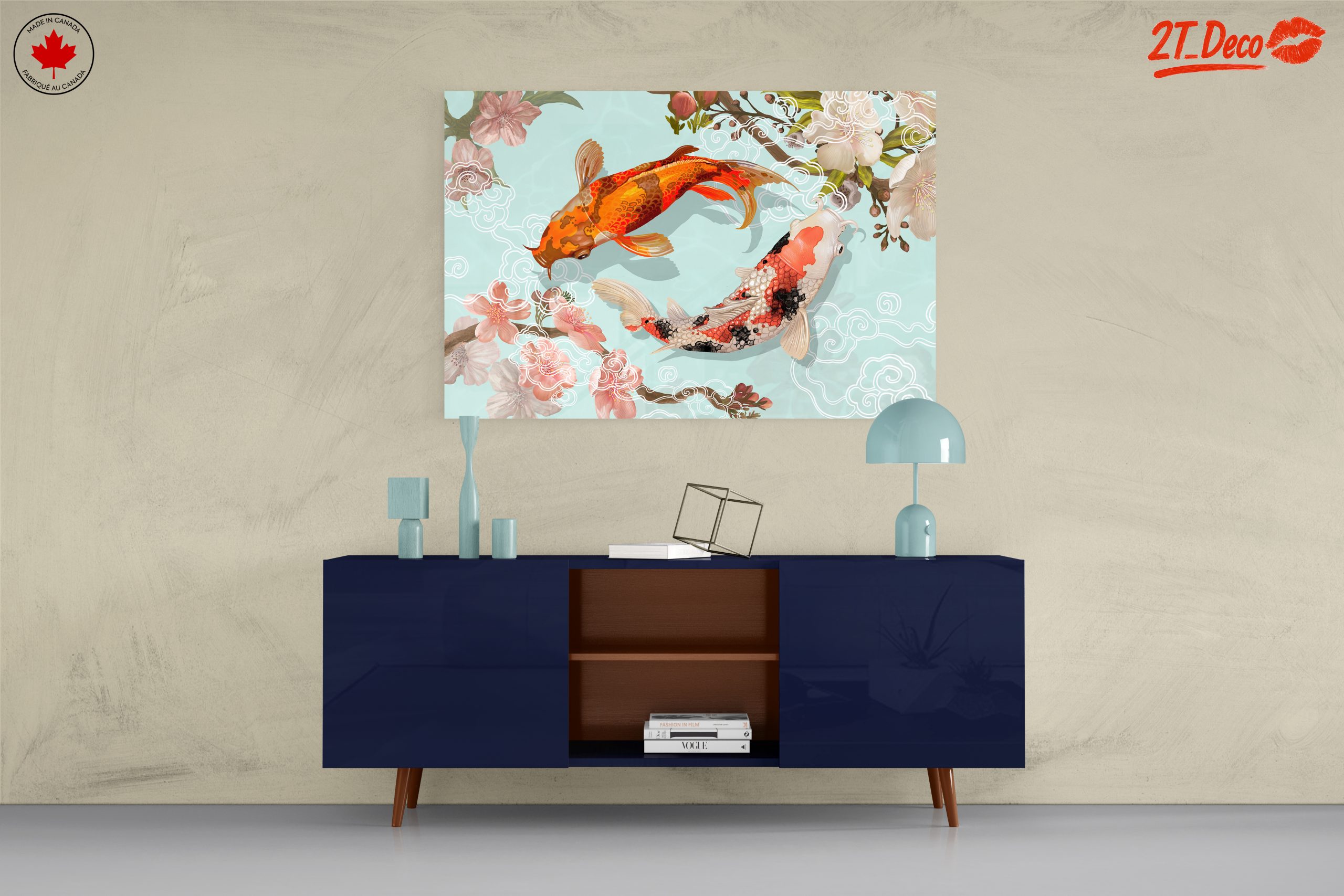 Koi Fish in Blooming Cherry Blossoms - Image 8