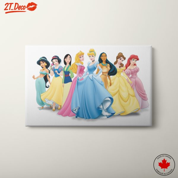 Collection of Disney Princesses in Vibrant Art