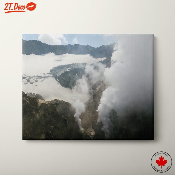 Majestic Volcano Landscape with Clouds