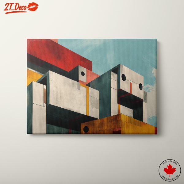 Geometric Abstract Composition with Bold Colors
