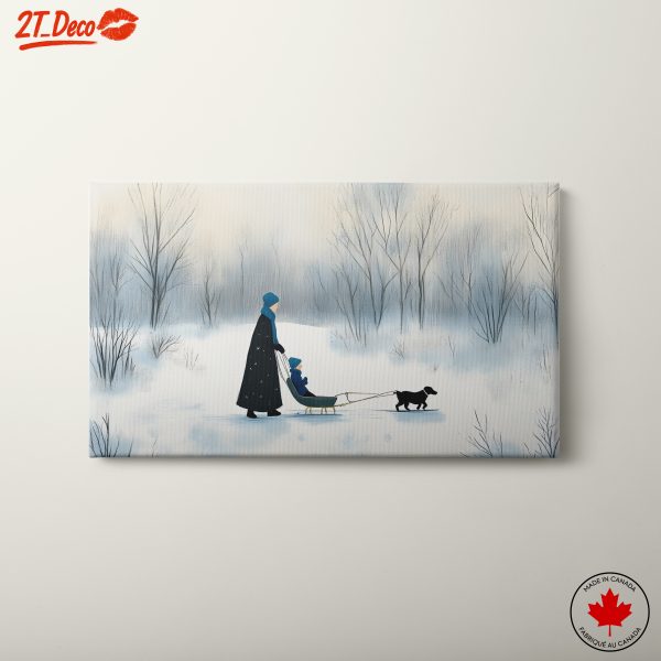 Winter Family Adventure with Child and Dog